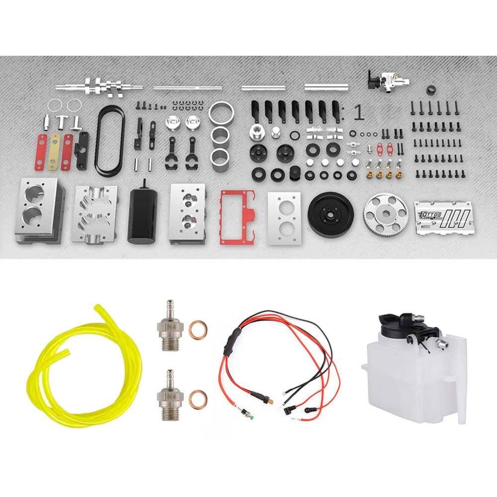 L200AC 4-Stroke 7cc 2-Cylinder Nitro mini Engine Kit & Ignition Module DIY