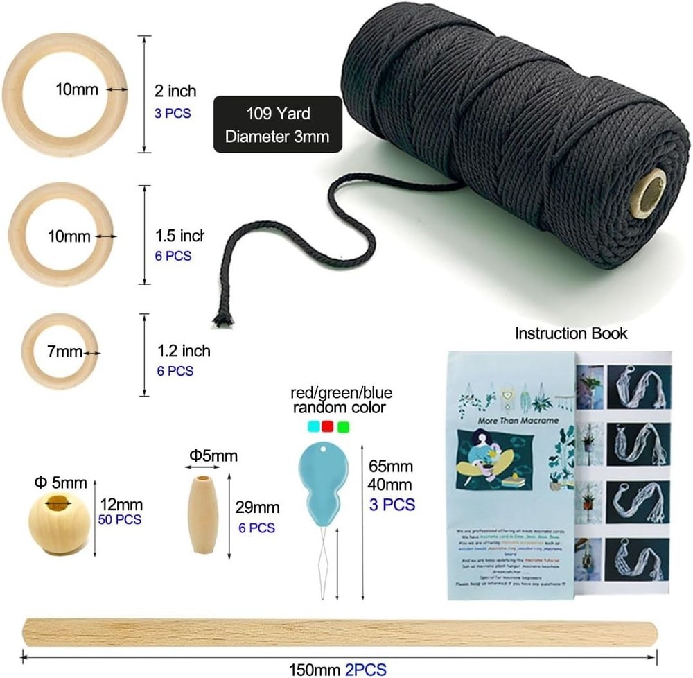 Macrame Kit for Adults Beginner DIY Craft Kits with Step by Step Instruction ...