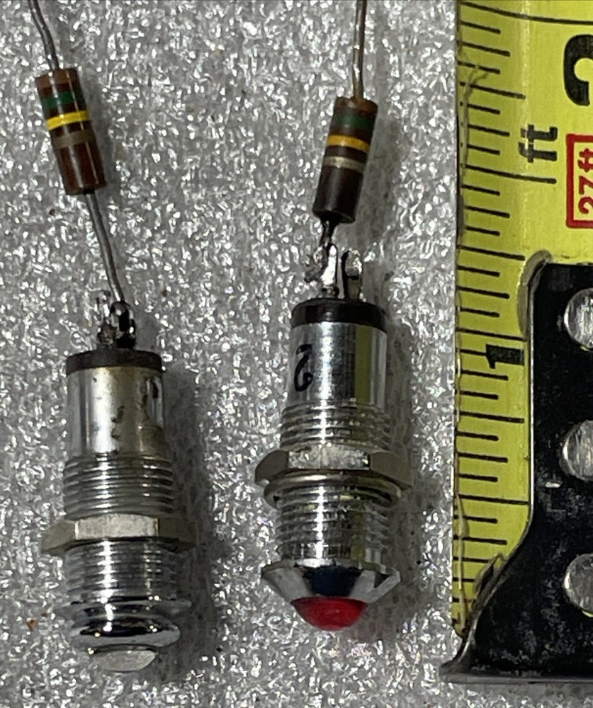Tiny Dial/Indicator Panel Mount Lights Pair Red /Orange
