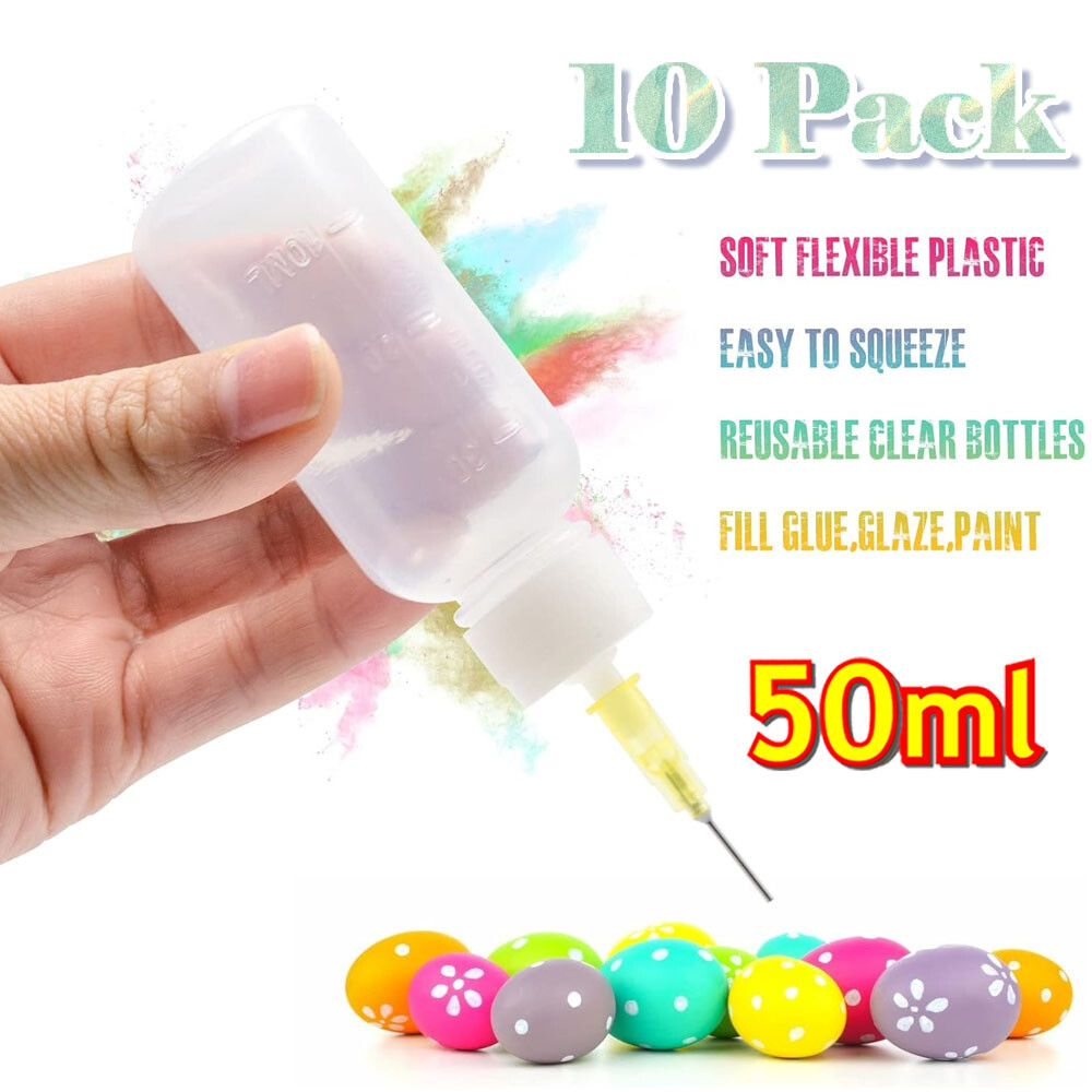 50ml Precision Applicator Bottles, 10Pcs Needle Tip Squeeze Bottle Squeeze