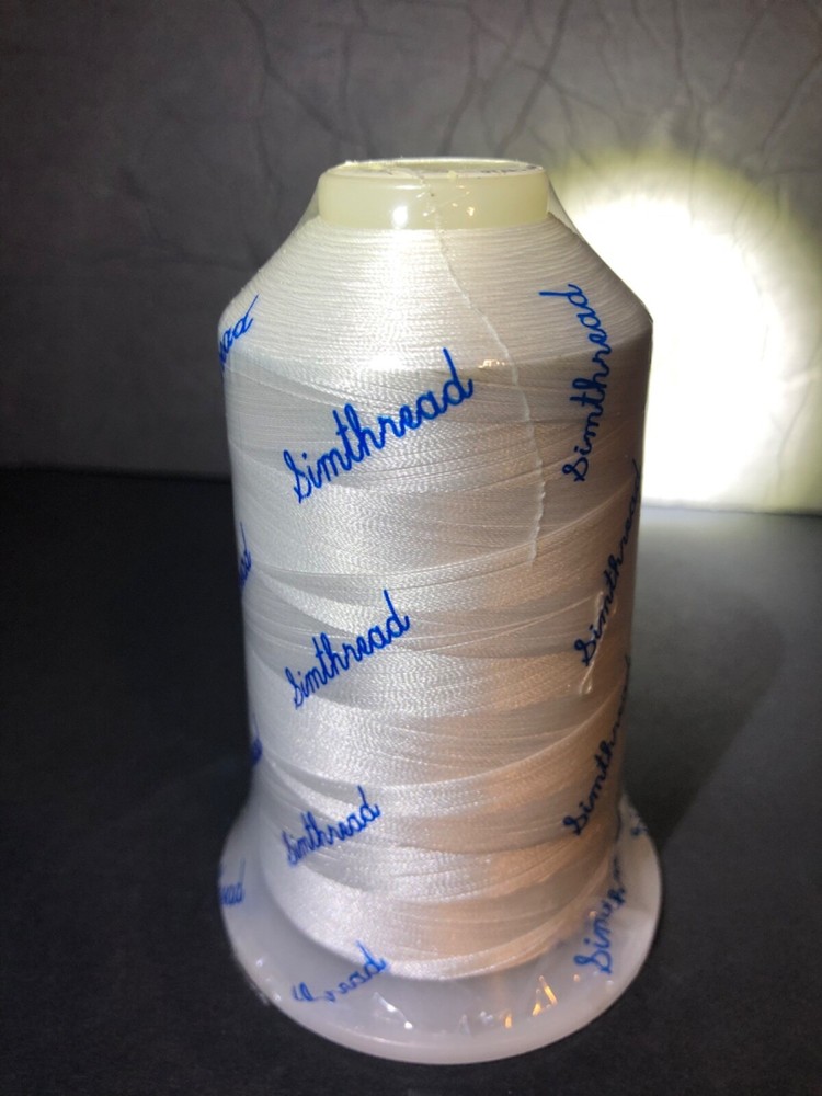 Embroidery Thread 5500 Yards White 001 100% Polyester