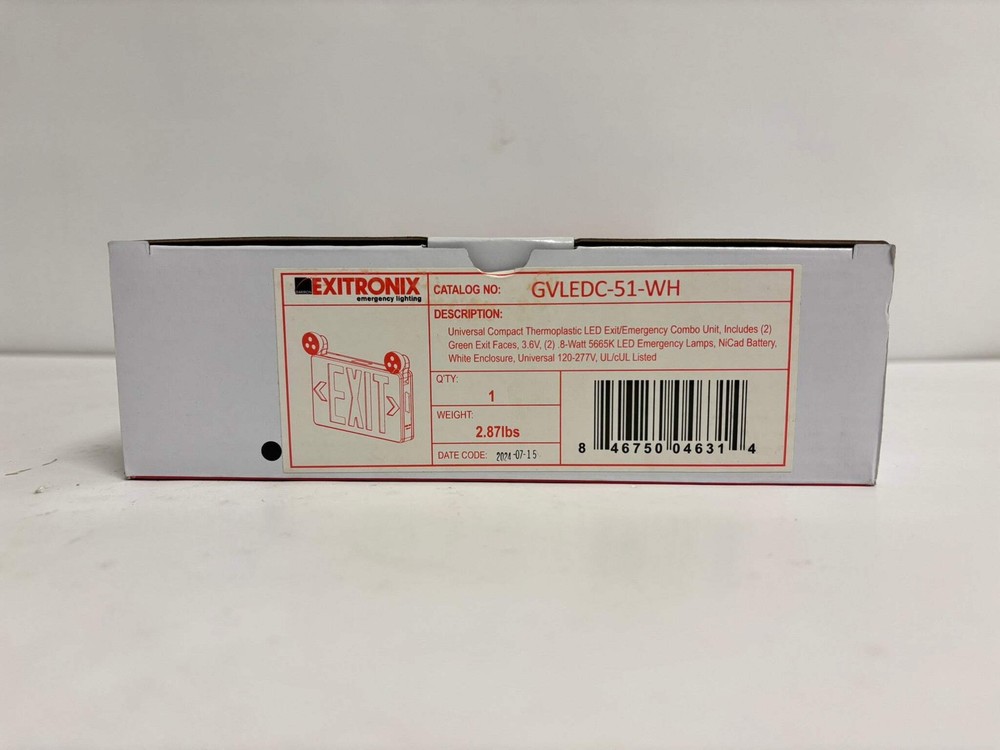 Exitronix VLEDC-51 LED Exit Sign with Emergency Lights Combo