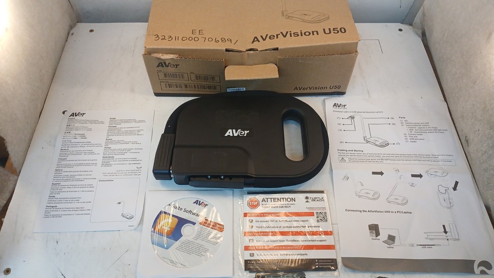 Avervision Vision U50 USB Document Camera *OPEN BOX* *WORKING* *READ*