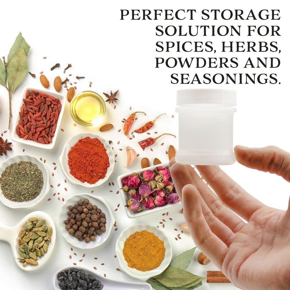Cornucopia Brands Mini Plastic Spice Jars w/Sifters (12-Pack, White); 2 Table...