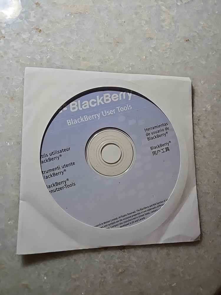 Blackberry User Tools CD Disc Software 2006