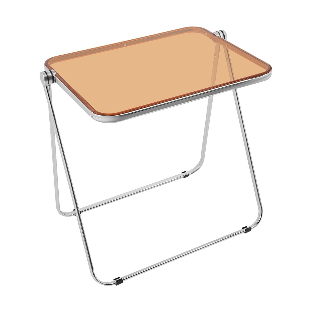 Clear Foldable Side Table, Tiny Desk for Home Office, Small Computer Desk