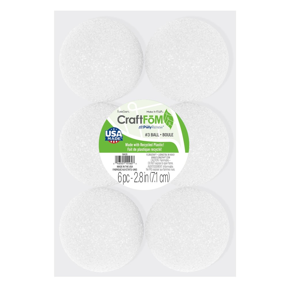 FloraCraft CraftFoM Ball 6/Pkg-2.8"
