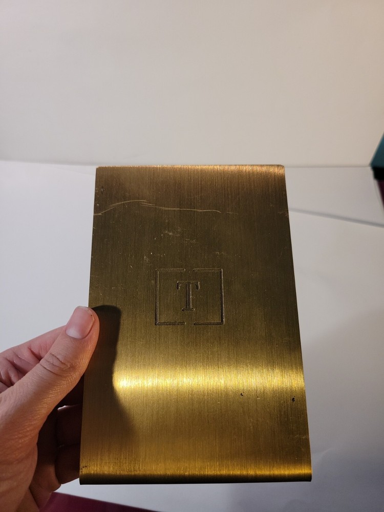 Brushed Nickel Bookend Engraved "T"