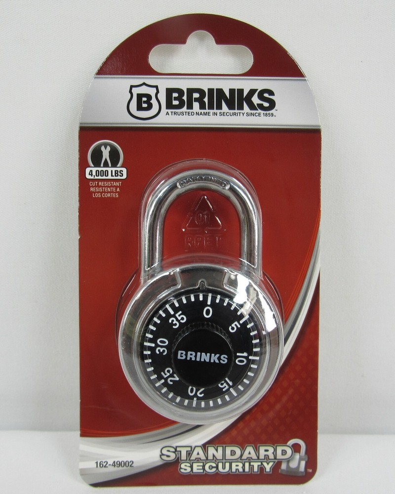 Brinks Padlock Standard Security 3 Dial Combination Lock #162-49002
