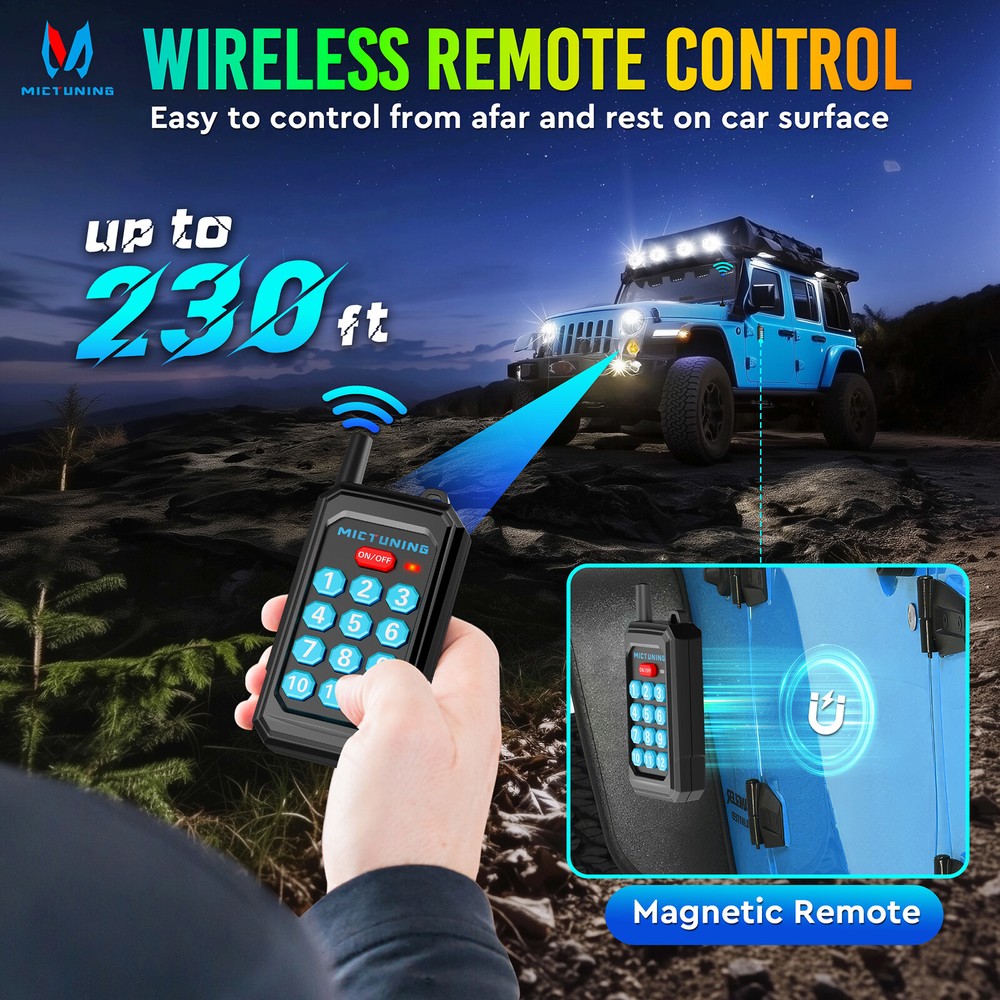 12 Gang RGB LED Switch Panel Kit Wireless RF Remote Control Circuit Relay System
