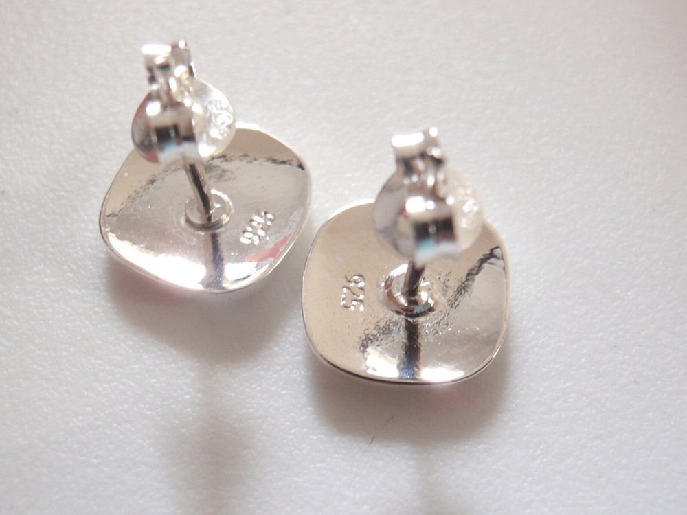 Silver Square with Soft Corners 925 Sterling Silver Stud Earrings