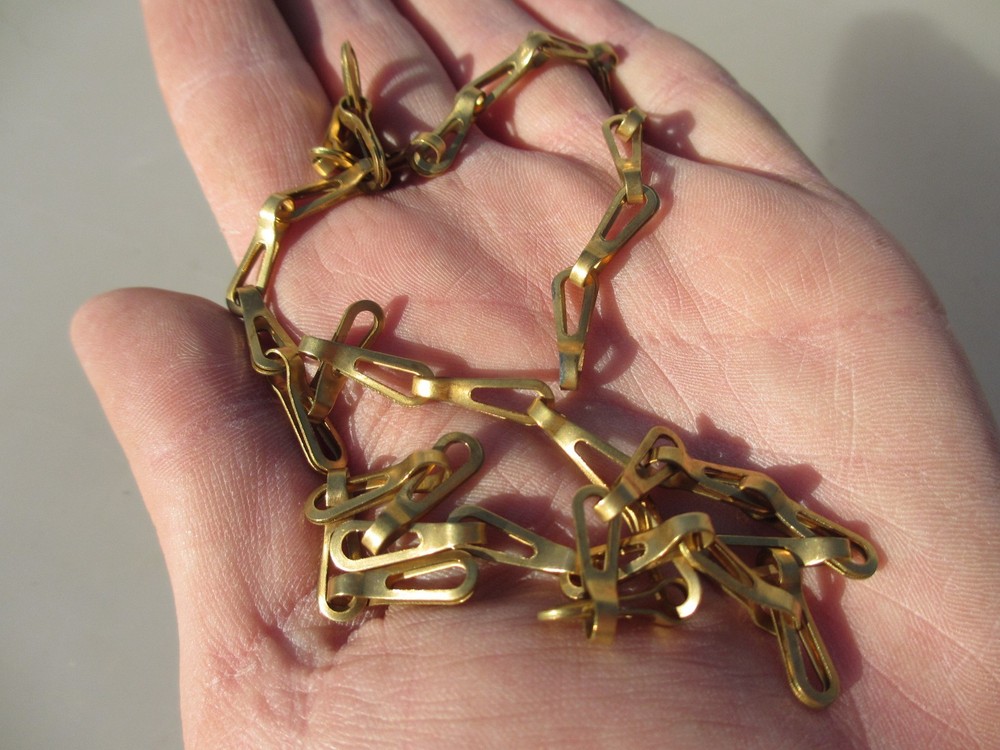 Original Vintage Brass Lighting Chain Hanger Loop Chandelier Light Pull 56cm