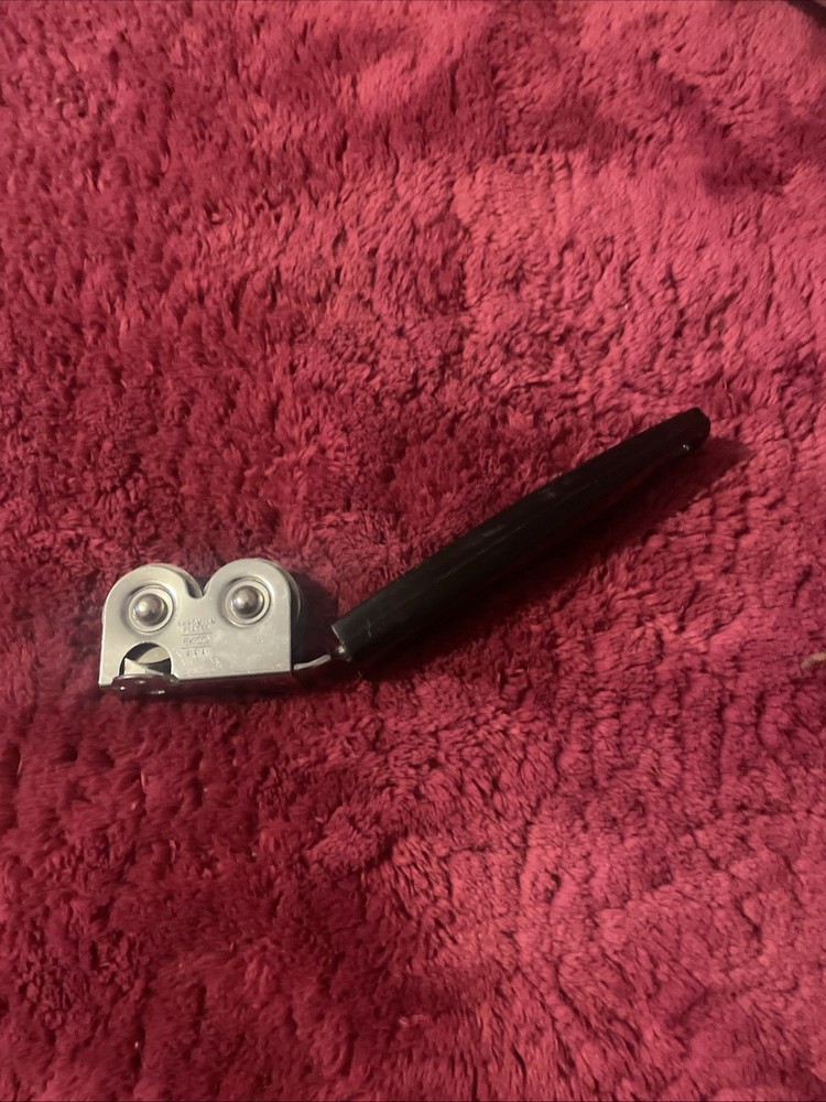 Vintage Ecko Pull Through Chromium Plated Knife Sharpener with Black Handle