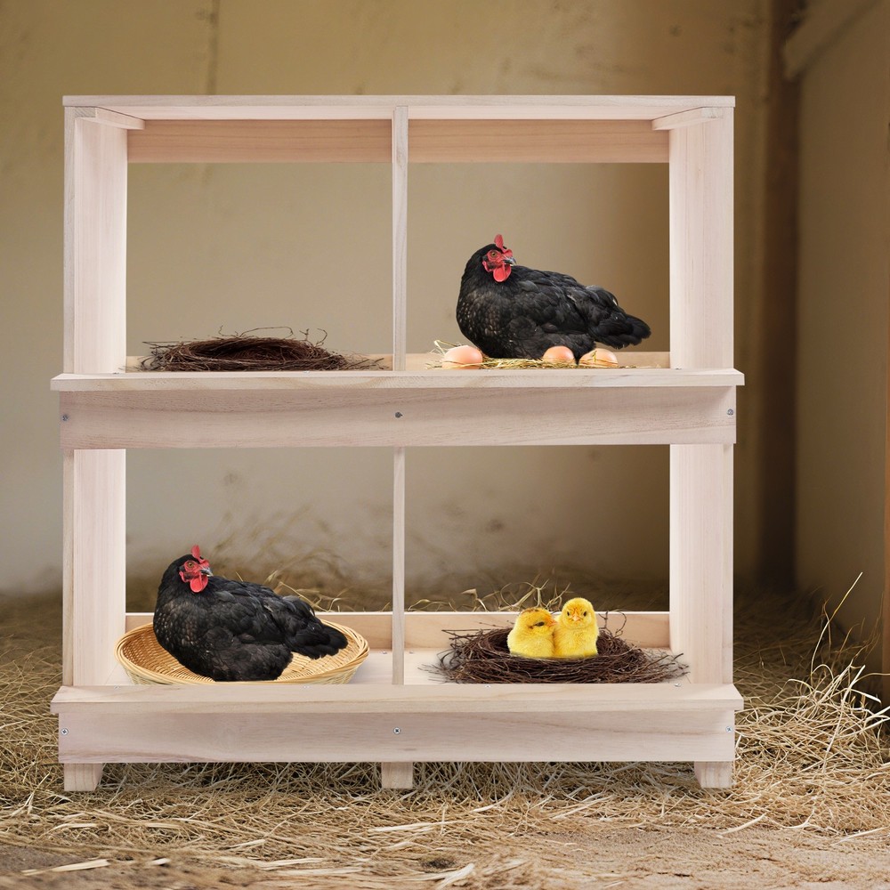 hicken Laying Boxes, 4 Hole Nesting Box for Chickens, 4 Compartment Nesting Box