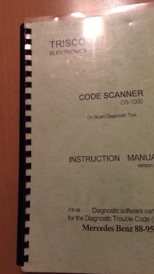 Trisco Electronics Code Scanner Instruction Manual Version 3.0 (Mercedes Benz)