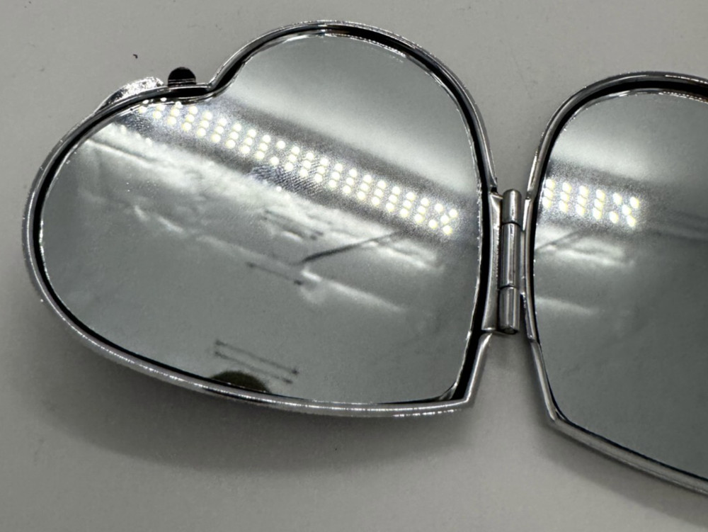 Heart Shaped Pocket Sized Folding Mirror with Egypt Design Mini Mirror