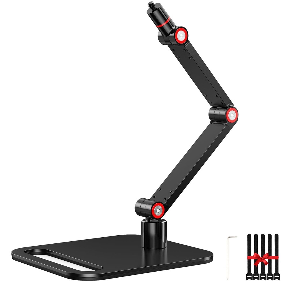Projector Stand Desktop Foldable Stand with 1/4-Inch Thread, Height Adjustabl...