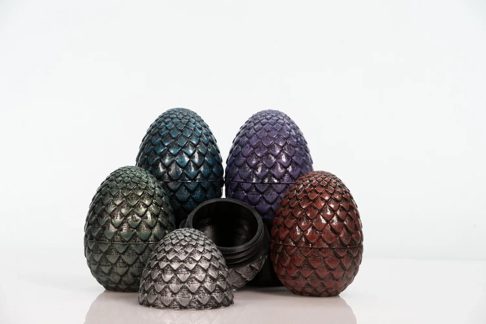 Dragon Egg Container - Silver