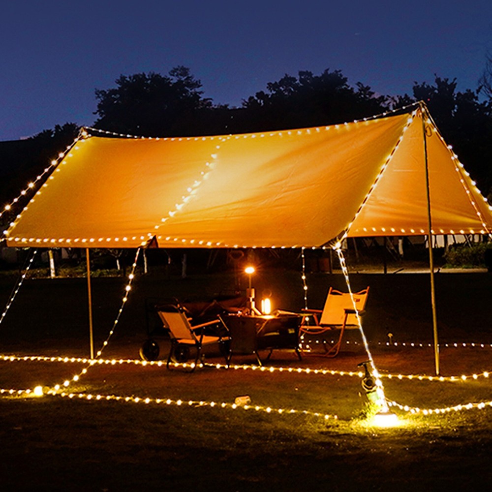 EverBrite Camping String Lights Rechargeable LED 29.5FT 8 Lighting Modes