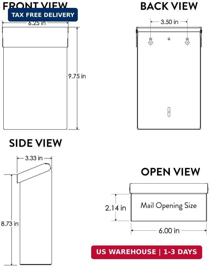 Architectural Mailboxes Modern Heritage™ Vertical Wall-Mounted Mailbox for Outsi
