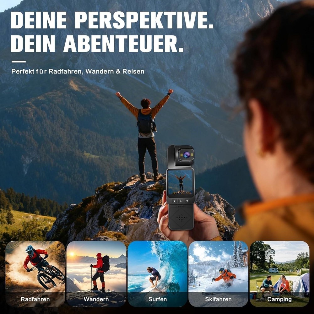 Mini Body Camera Body Action Vlogging Pocket Camera Image Stabilization