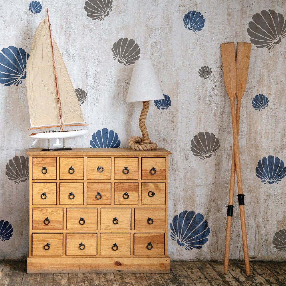 KIDS Reusable Plastic Stencils (5 pcs) // SCALLOP SHELL