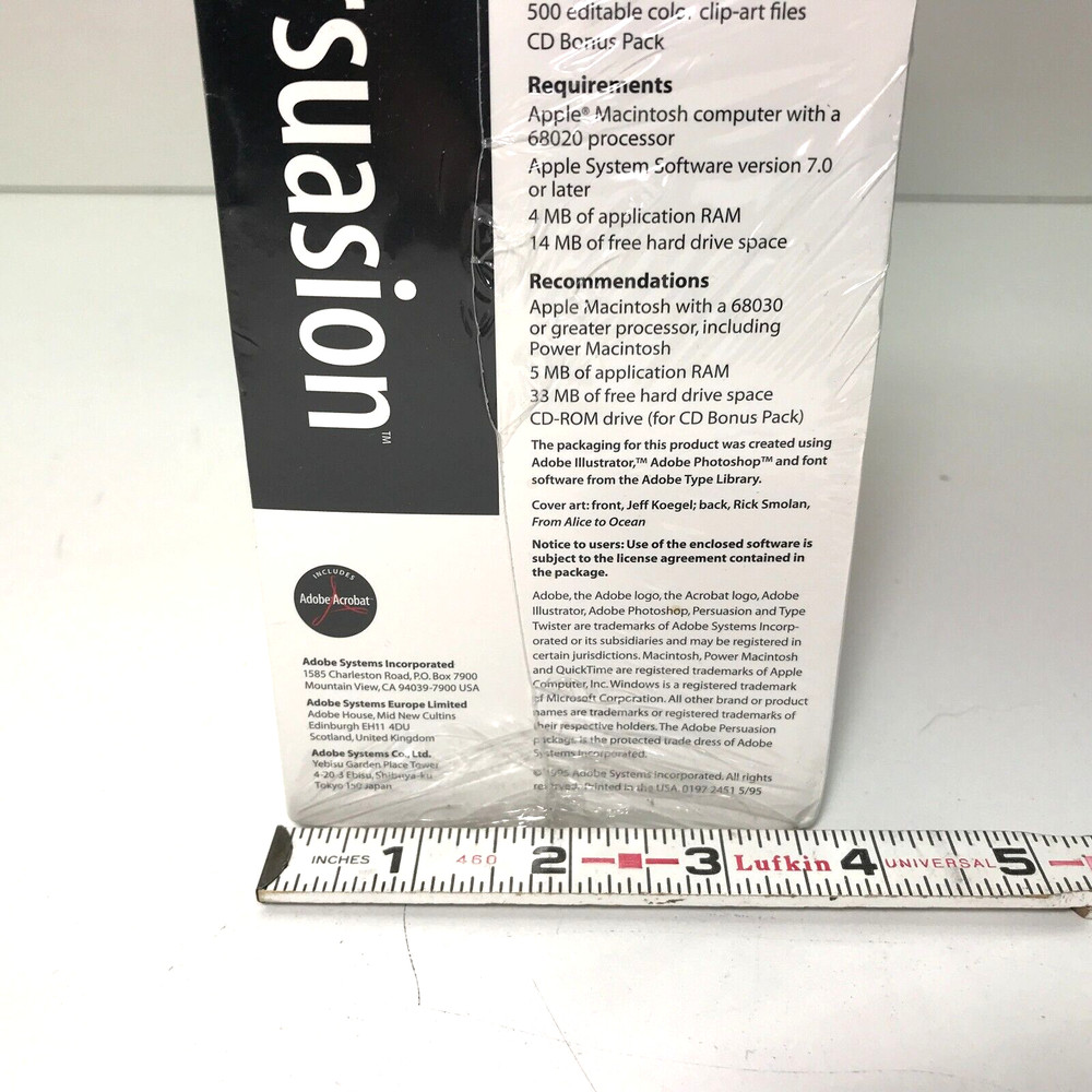 SEALED Adobe Persuasion 3.0 Macintosh 3D Charting Presentation Big Box Software