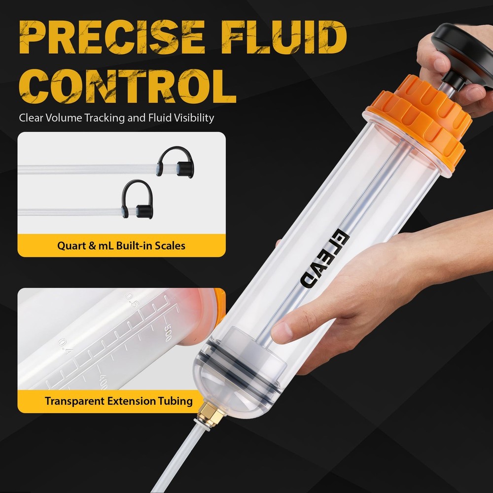 ELEAD 500cc Oil Fluid Extractor Pump, Multi-Purpose 500CC, yellow