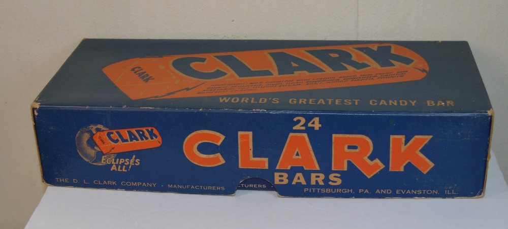 Vintage Clark Bar Candy Box - 24 Count . Complete - Very Nice
