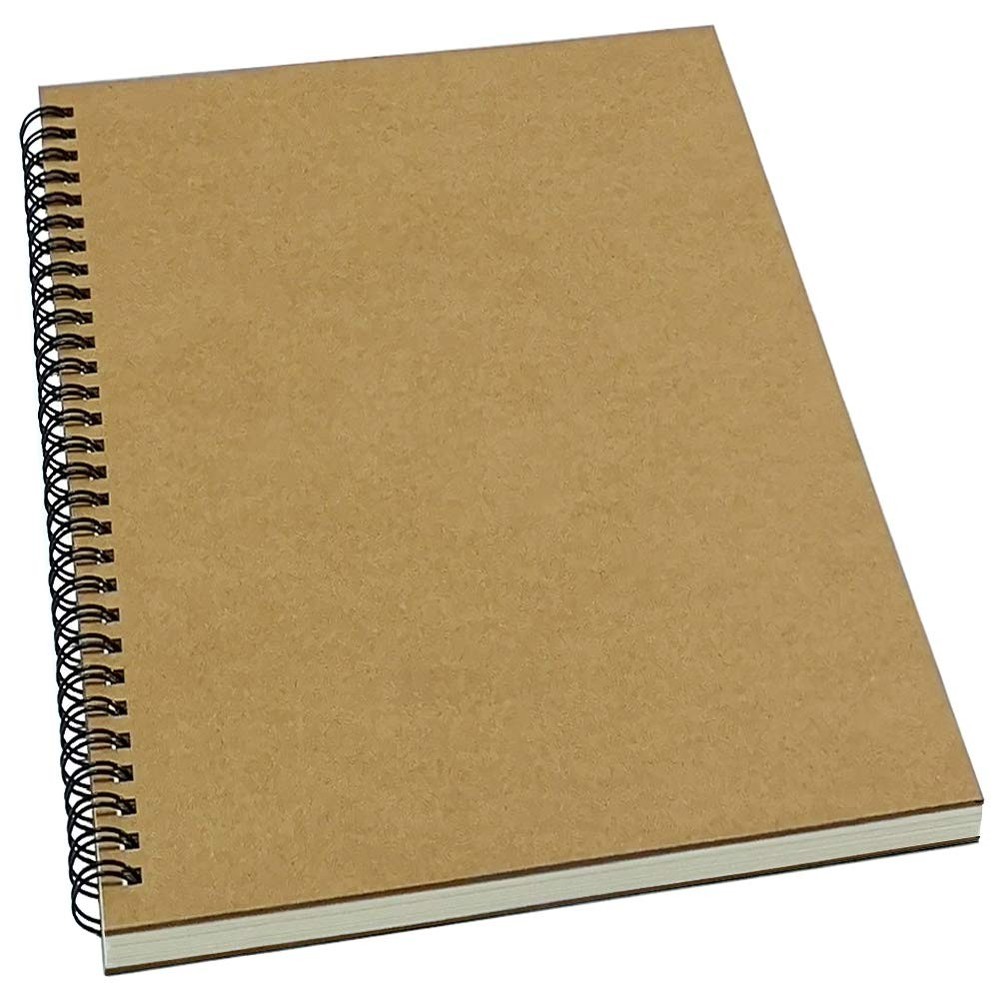 Spiral Notebook Journal Lined B5 Hard Kraft Cover Ruled Wire Bound Notebook