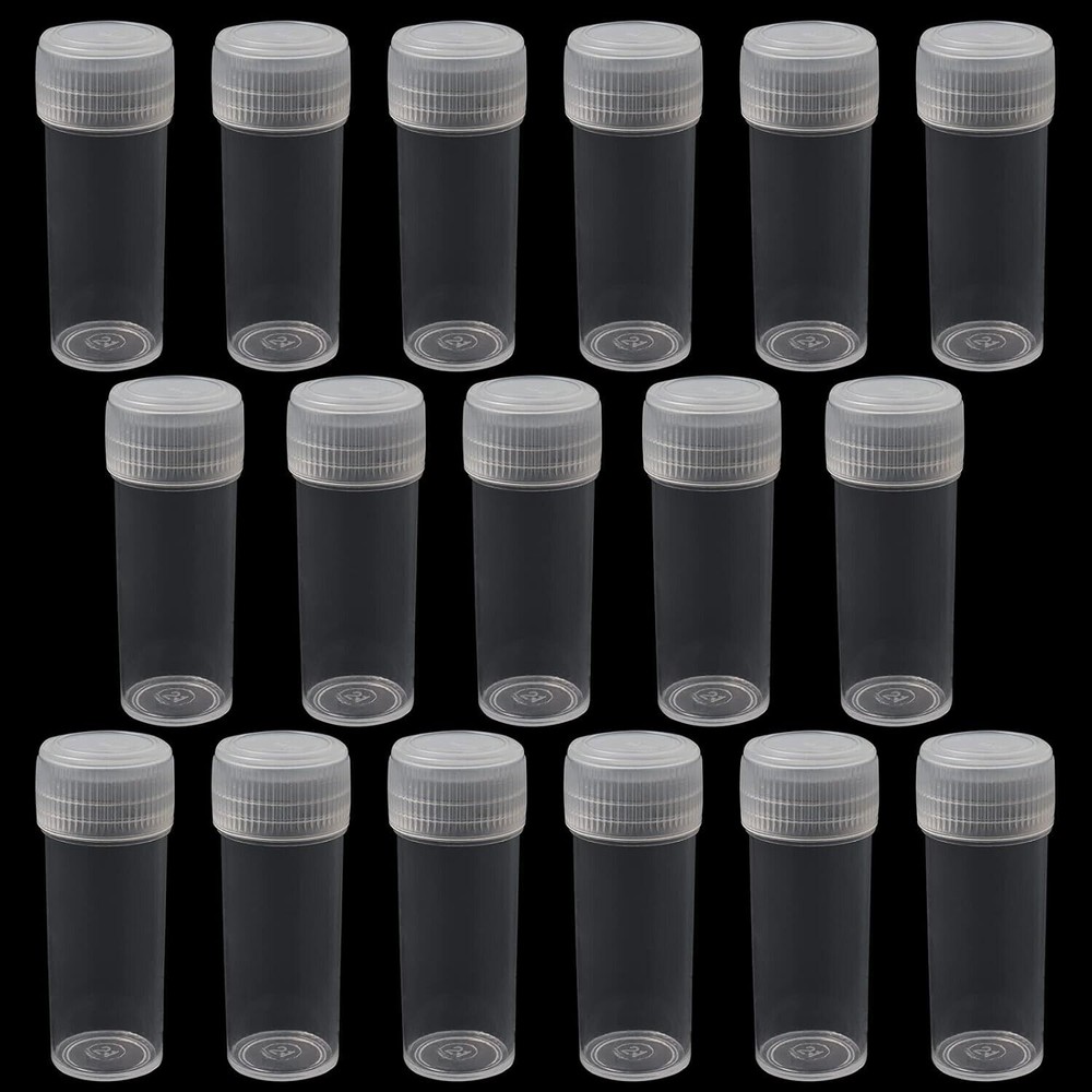 100pcs 5ml Mini Small Plastic Sample Bottles Test Tube Vials Storage Container