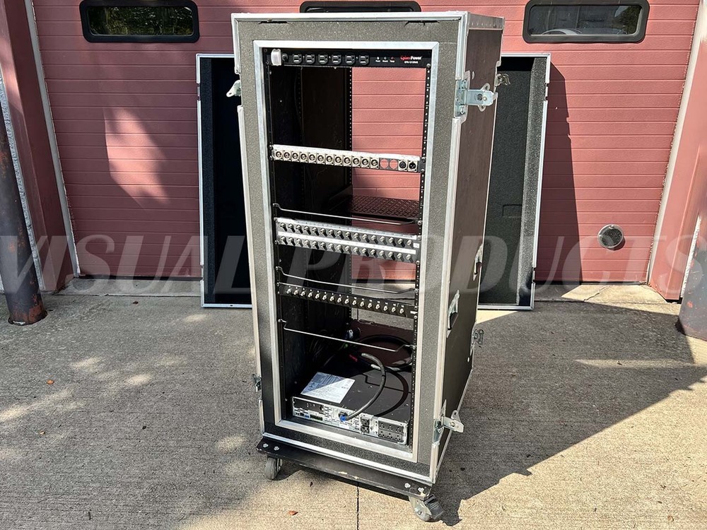 Omega Rack Road Case 28RU w/ APC Smart UPS for Server Network Data Audio Visual