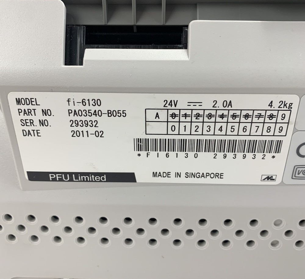 Fujitsu fi-6130 Document Scanner - Missing Document Holder and Catch Tray
