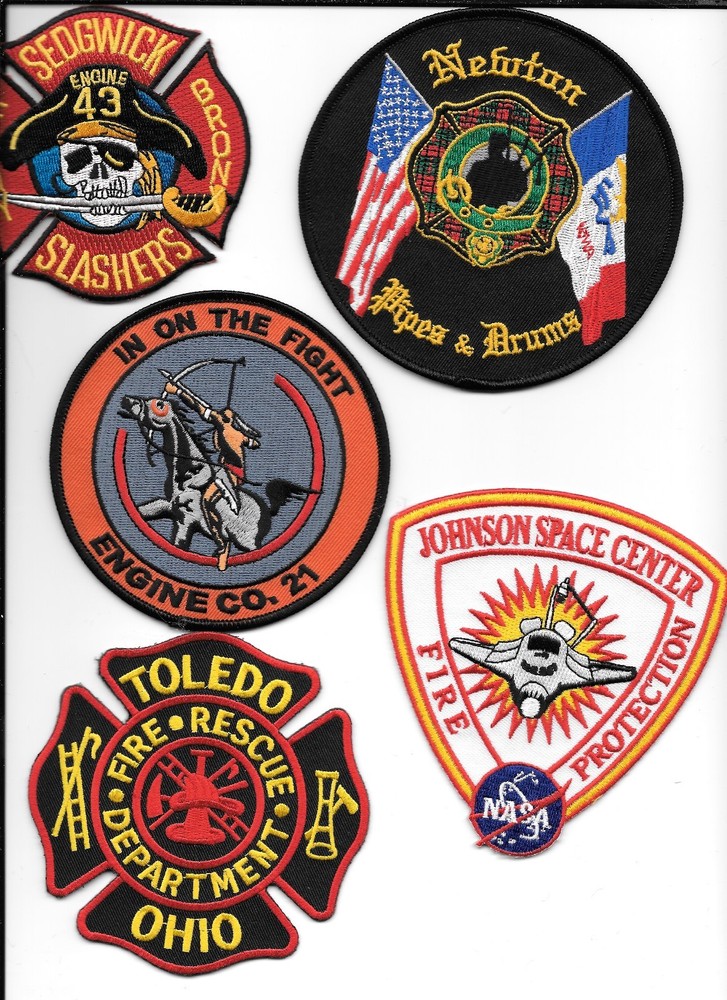 5 New Fire Patches - Set # 584   fire patch