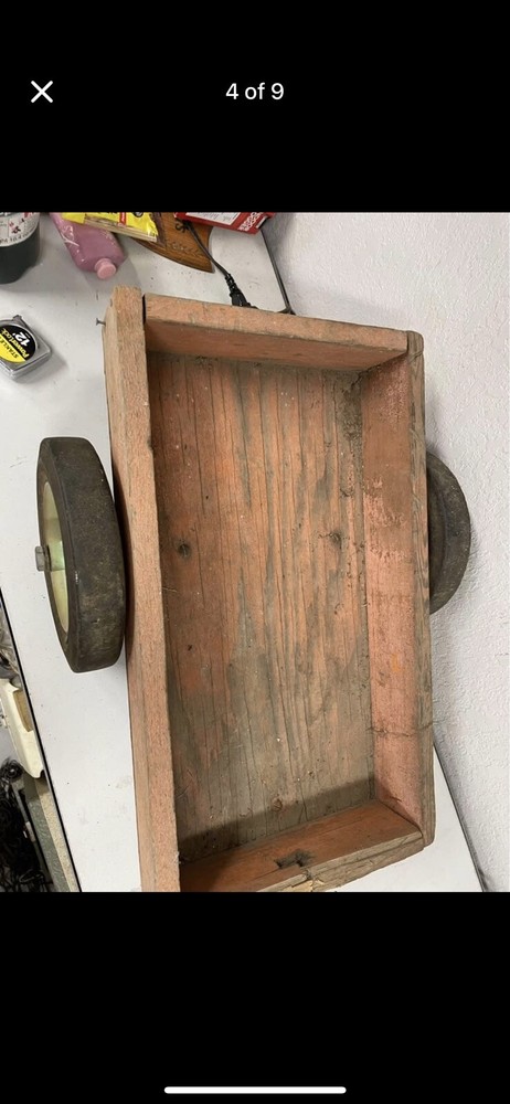 Antique small pull behind wood wagon NLH