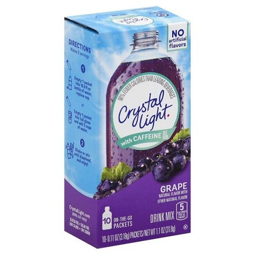 Crystal Light on the Go Grape with Caffeine Drink Mix Packets 3 Pack