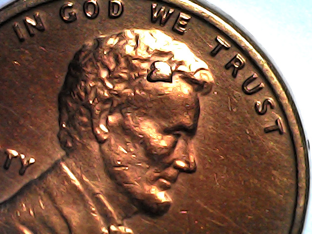 1974 d penny error large die chip