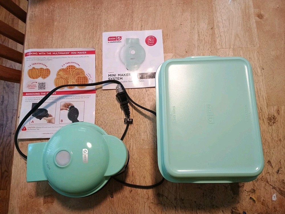 Dash Waffle Mini Maker System Open Box Teal