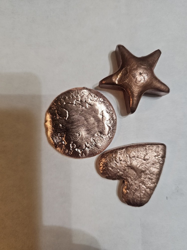 Hand Poured pure copper Ingots