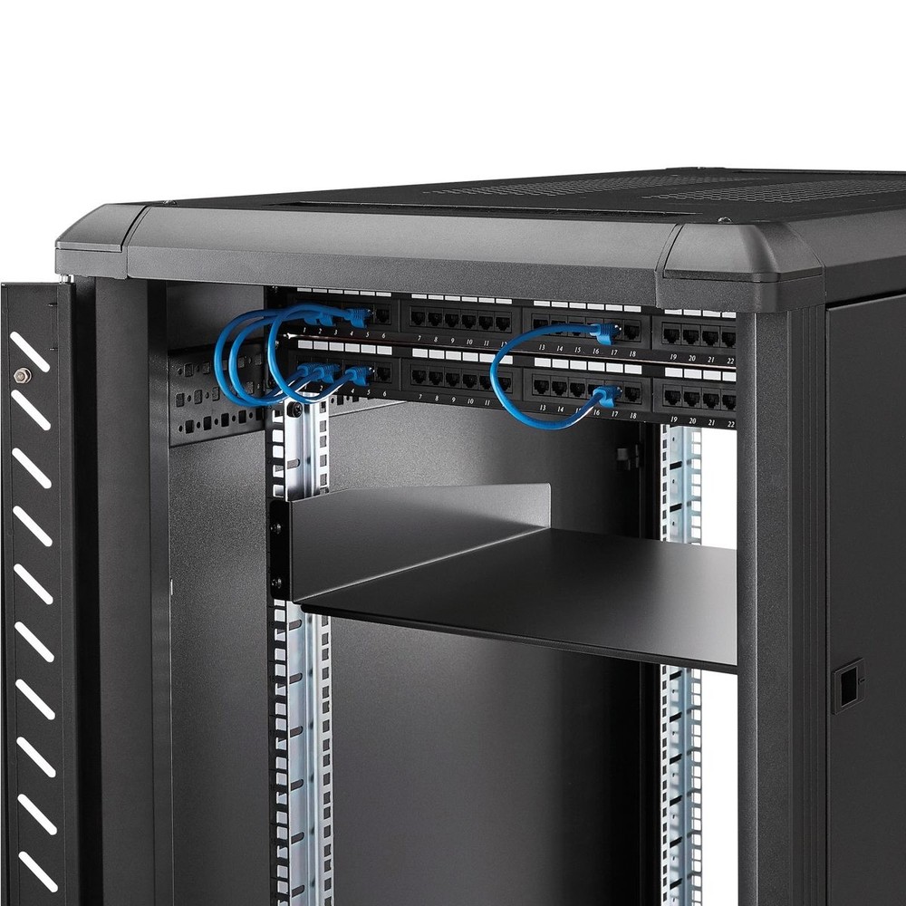 StarTech Standard Universal 2U Server Rack Cabinet Shelf, 44.2lbs Capacity