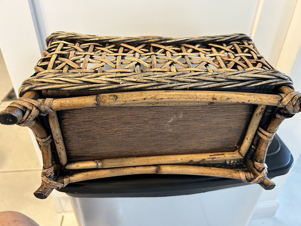 Vintage Bamboo Wicker Rack Aged Multi-purpose Organizer