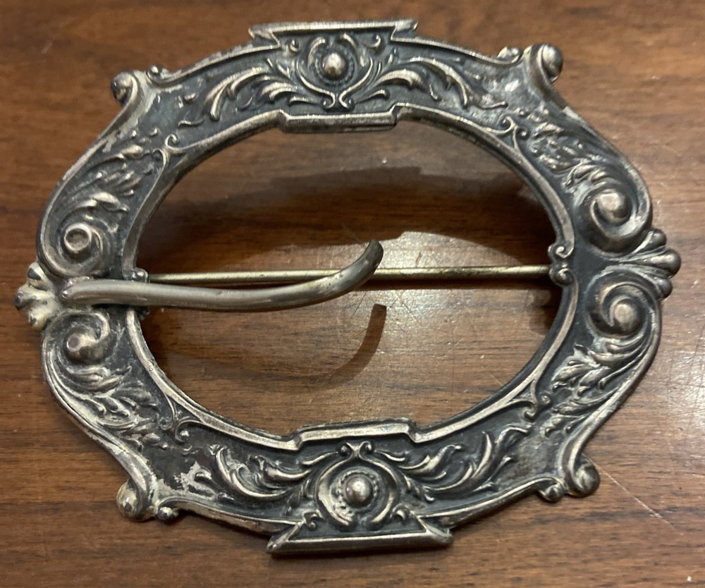 Victorian Antique Sterling Front Sash Buckle