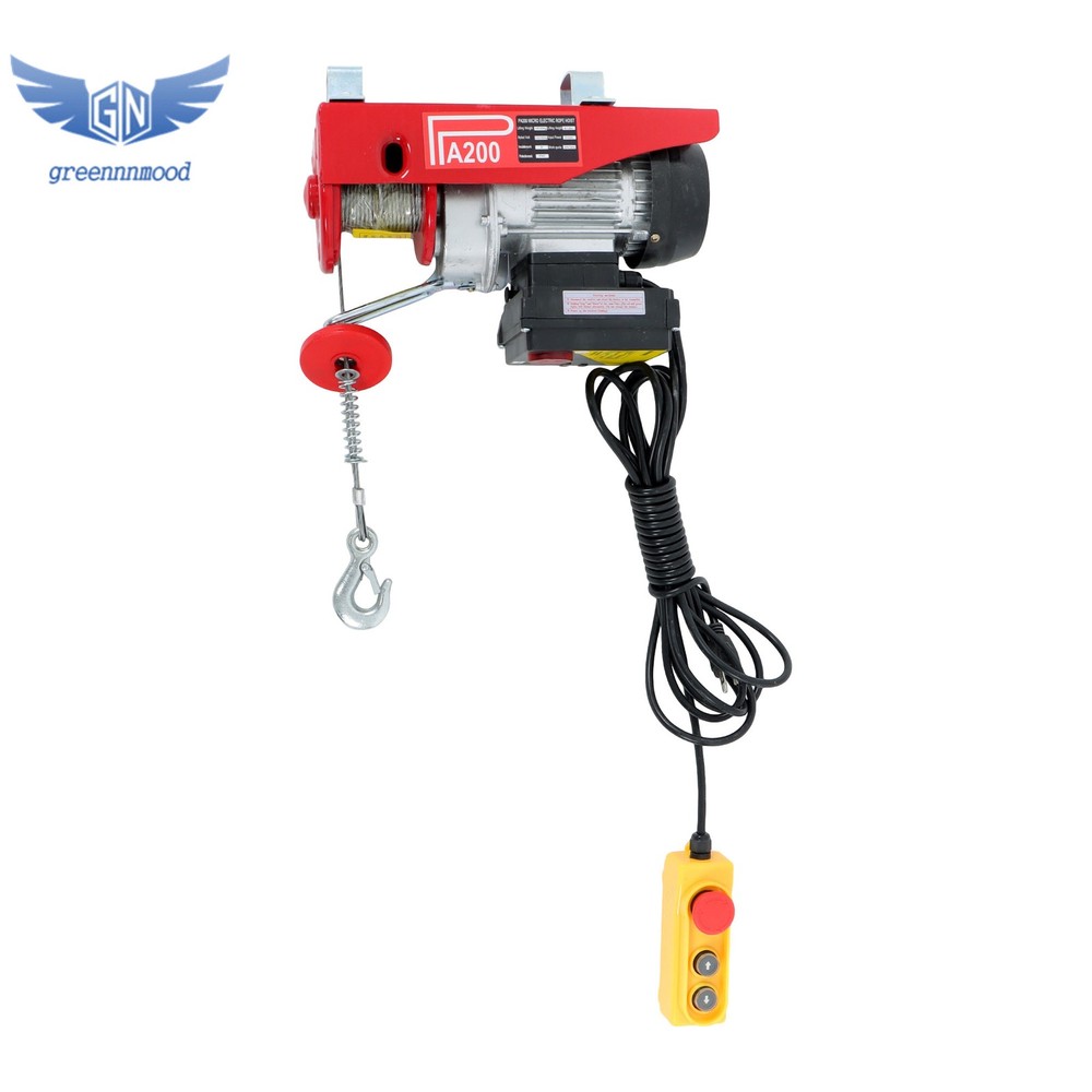 440lbs Electric Hoist with Wireless Remote Control,14ft Wired Remote Control