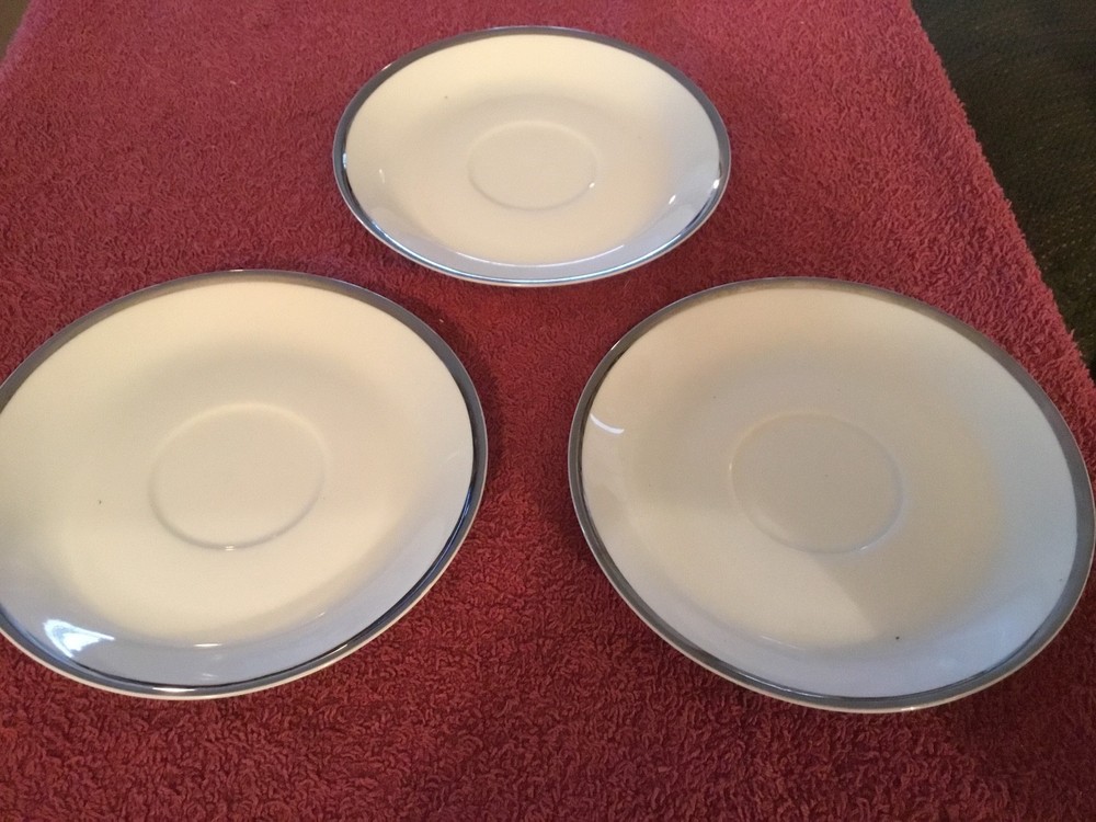 Silver Rimmed Saucers Mitterteion