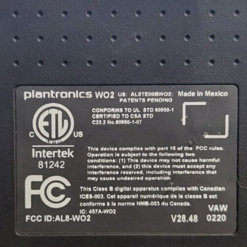Plantronics W02 Wireless Headset System - TESTED w/ CHARGING BASE!!