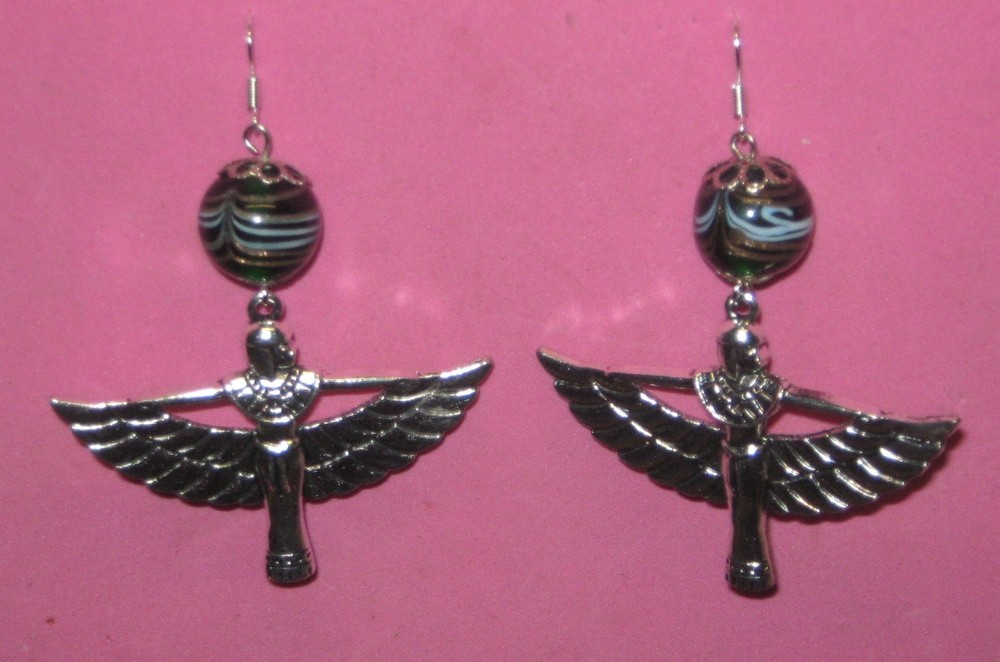 "WINGED ISIS" -HANDCRAFTED  EARRINGS