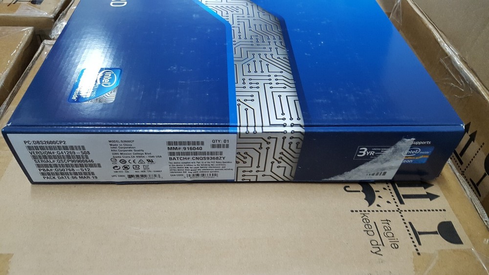 Intel S2600CP2 Server Board DBS2600CP2 with cables, FW CD docs overnight shippin