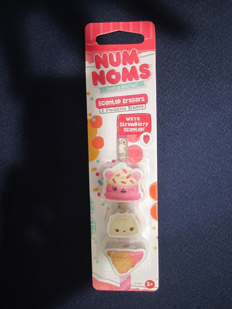 Num Noms Stackable Strawberry Scented Erasers - New