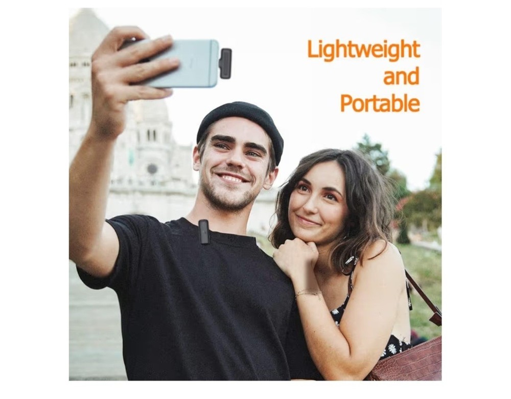 Wireless Vlogging Lapel Lavalier Microphone For iPhone Lightning Connector
