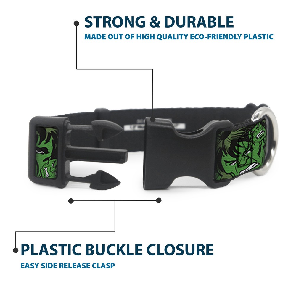 MARVEL COMICS Plastic Clip Collar The Hulk Stacked Large 15-24"